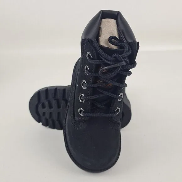 Timberland 6 IN Classic Waterproof Toddler Boots Black Nubuck Sz 5