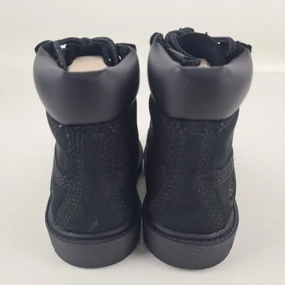 Timberland 6 IN Classic Waterproof Toddler Boots Black Nubuck Sz 5