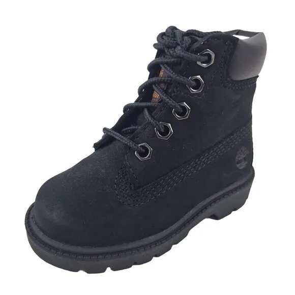 Timberland 6 IN Classic Waterproof Toddler Boots Black Nubuck Sz 5
