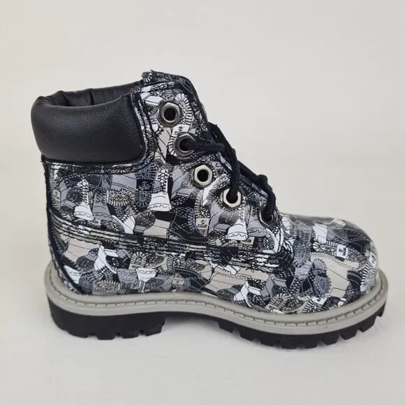 Timberland 6In Classic TODDLER Casual Boots Outdoors Black Leather