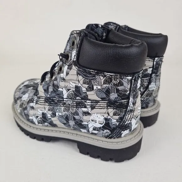 Timberland 6In Classic TODDLER Casual Boots Outdoors Black Leather
