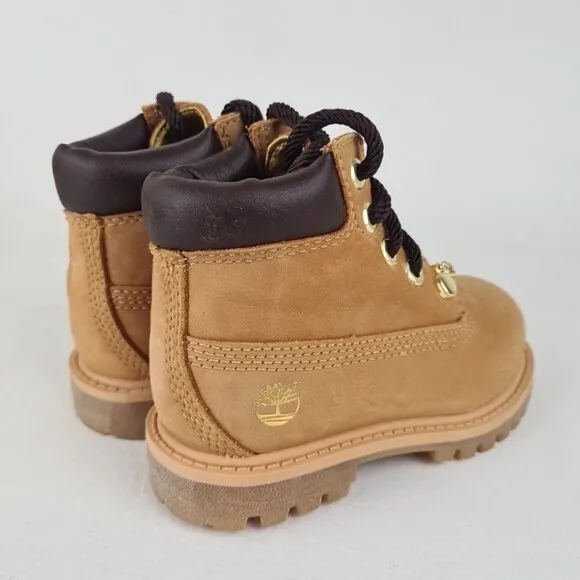 Timberland 6In Premium 24872 TODDLER Boots Outdoors Wheat Gold Leather
