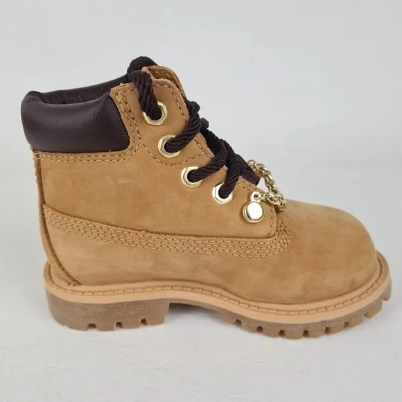 Timberland 6In Premium 24872 TODDLER Boots Outdoors Wheat Gold Leather