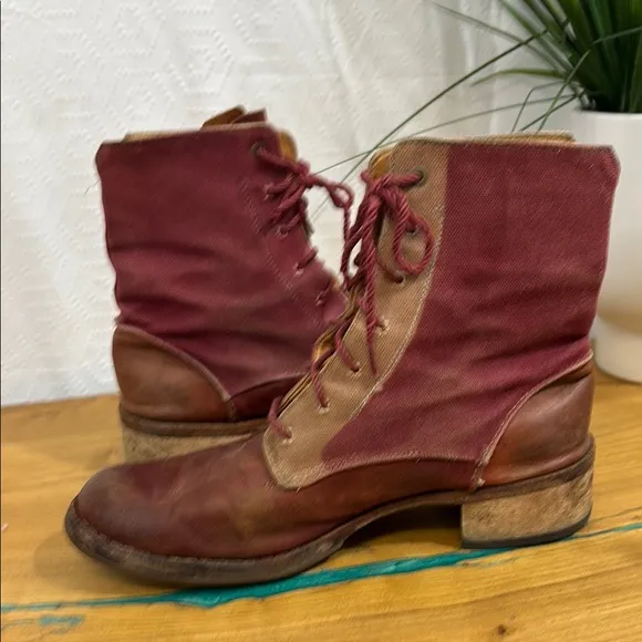 Timberland moto Vintage Red Leather Lace-Up Boots