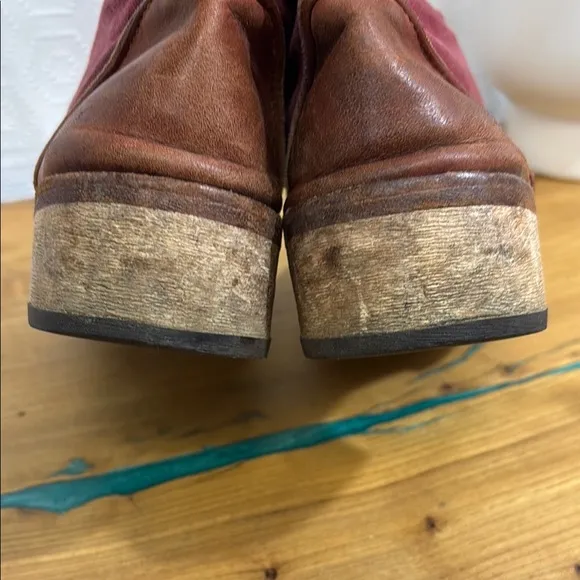Timberland moto Vintage Red Leather Lace-Up Boots