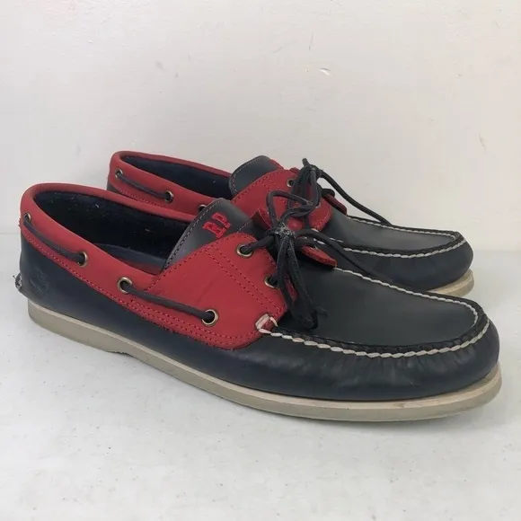 Timberland Red White Blue Custom Boat Shoes