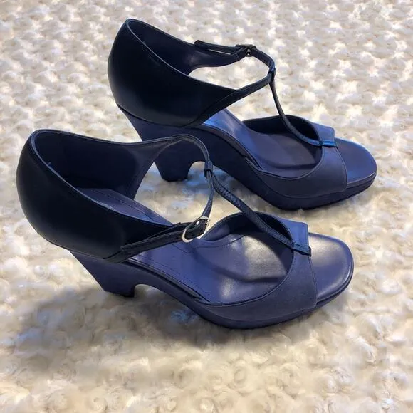 Tod’d Blue Wedge Suede Heels Shoes Size 40
