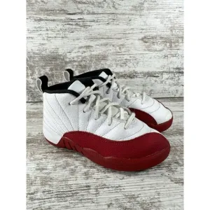 Toddler Nike Air Jordan 12 Retro 'Cherry' Red/White Sneakers Sz 10C