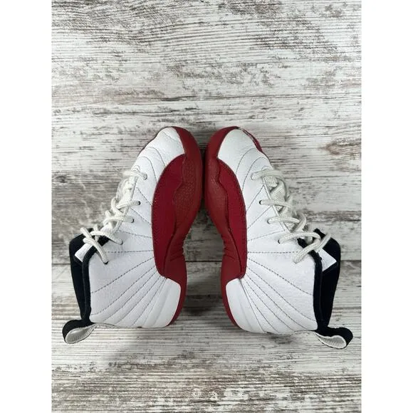 Toddler Nike Air Jordan 12 Retro 'Cherry' Red/White Sneakers Sz 10C