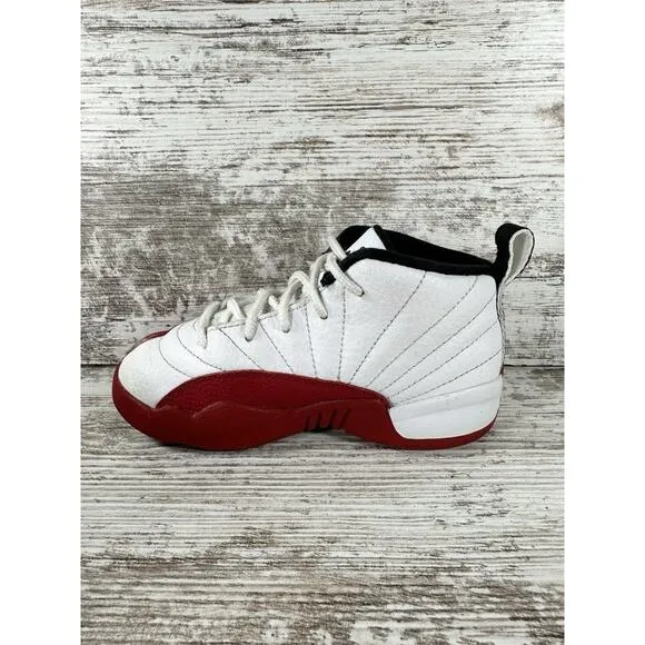 Toddler Nike Air Jordan 12 Retro 'Cherry' Red/White Sneakers Sz 10C