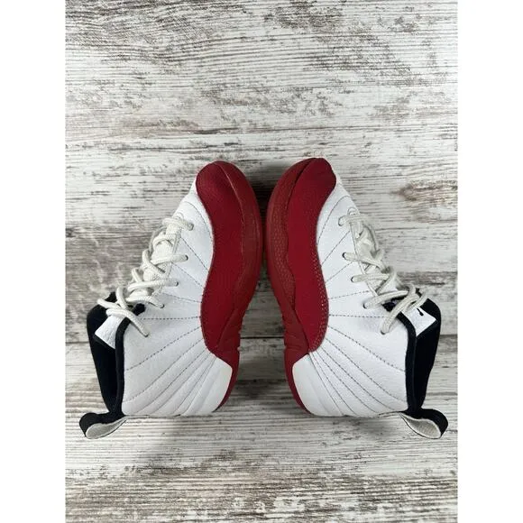 Toddler Nike Air Jordan 12 Retro 'Cherry' Red/White Sneakers Sz 10C