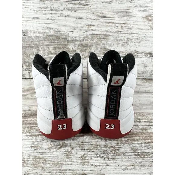 Toddler Nike Air Jordan 12 Retro 'Cherry' Red/White Sneakers Sz 10C
