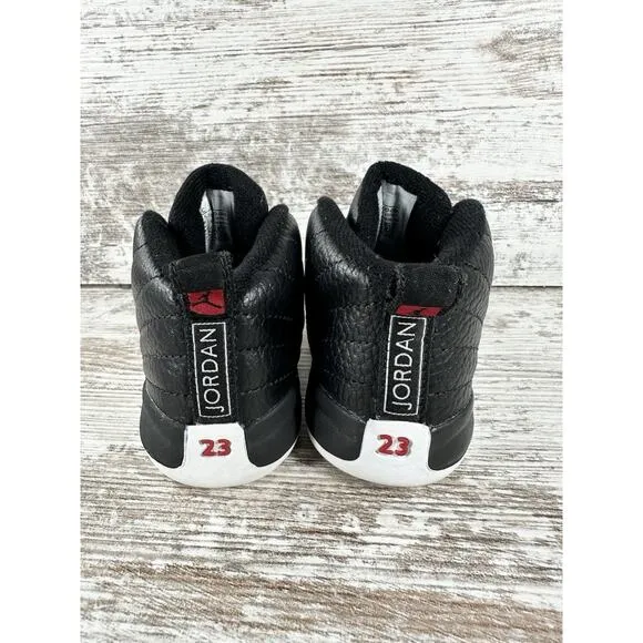 Toddler Nike Air Jordan 12 Retro 'Playoffs' Black/White Sneaker Sz 6C EUC!