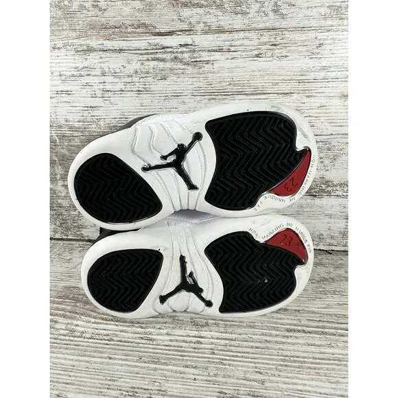 Toddler Nike Air Jordan 12 Retro 'Playoffs' Black/White Sneaker Sz 6C EUC!