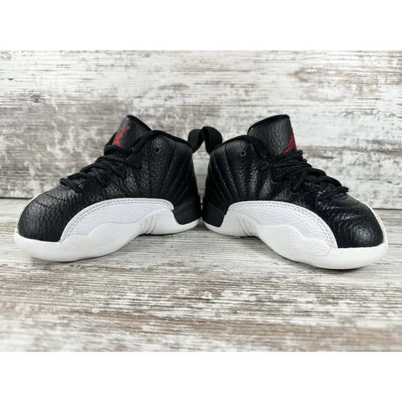 Toddler Nike Air Jordan 12 Retro 'Playoffs' Black/White Sneaker Sz 6C EUC!