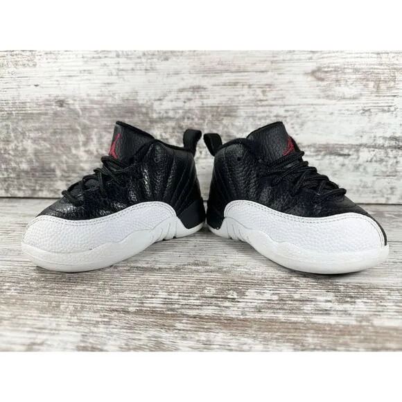 Toddler Nike Air Jordan 12 Retro 'Playoffs' Black/White Sneaker Sz 6C EUC!