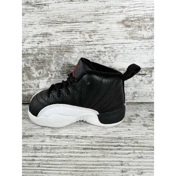 Toddler Nike Air Jordan 12 Retro 'Playoffs' Black/White Sneaker Sz 6C EUC!