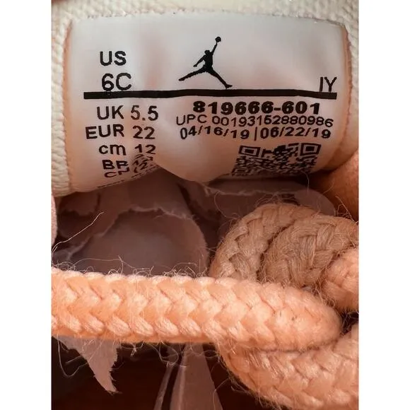Toddler Nike Air Jordan 12 Retro 'Sunrise Racer' Pink/Mango Sneakers Sz 6C