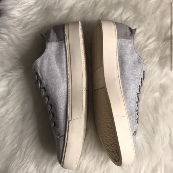 TOMS Gray Canvas Platform Sneaker Shoes 9