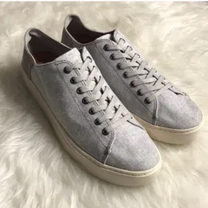 TOMS Gray Canvas Platform Sneaker Shoes 9