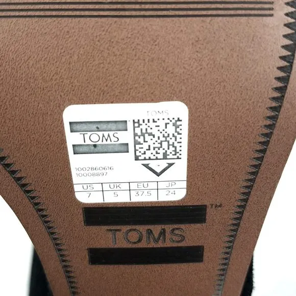 TOMS Leila Wool Flannel Suede Block Heel Ankle Boots Gray Black Size 7
