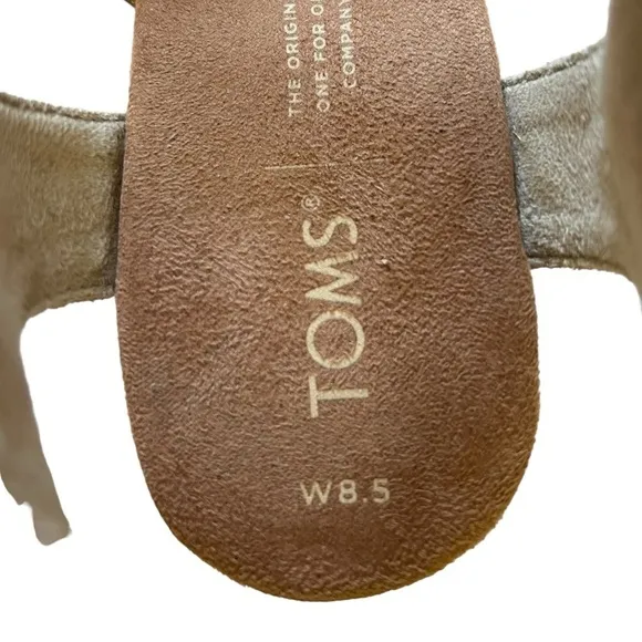 Toms Women’s Ava Cork Wrapped Platform Sandal Putty  Size 8 1/2