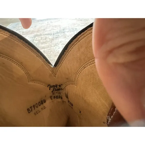 Tony Lama 5084 Brown Leather Western Cowboy Boots
