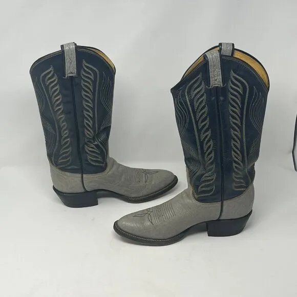 Tony Lama 8056 cowboy boots 6B grey blue antelope