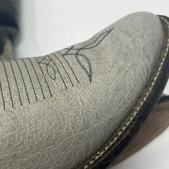 Tony Lama 8056 cowboy boots 6B grey blue antelope