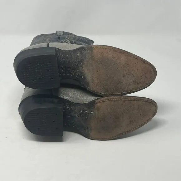 Tony Lama 8056 cowboy boots 6B grey blue antelope