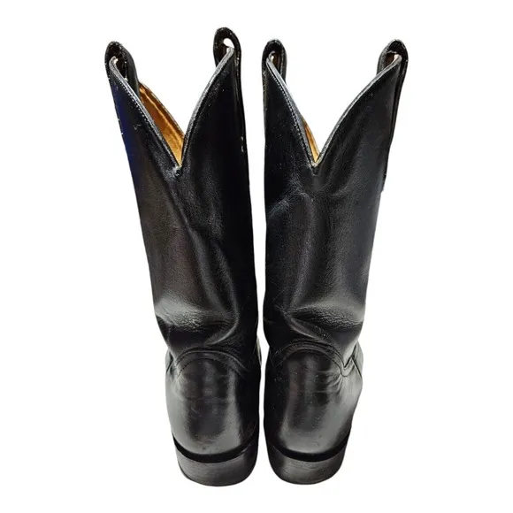 Tony Lama - Size 7M - Vintage Black Cowboy Boots Style 2801