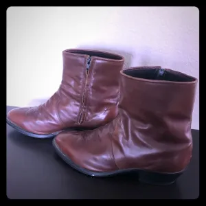 Tony Lama Victorian Style Logger Boots Zipper