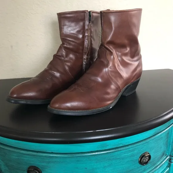 Tony Lama Victorian Style Logger Boots Zipper