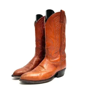 TONY LAMA | Vintage 1970s men’s honey brown leather cowboy boots