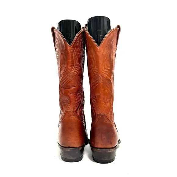 TONY LAMA | Vintage 1970s men’s honey brown leather cowboy boots