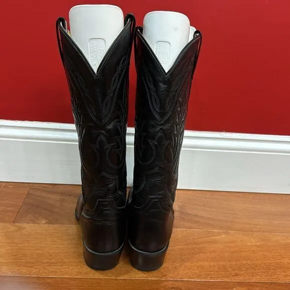 Tony Lama Vintage Boots Mens Black Western Embroidered Cowboy VM2993 size 7.5D