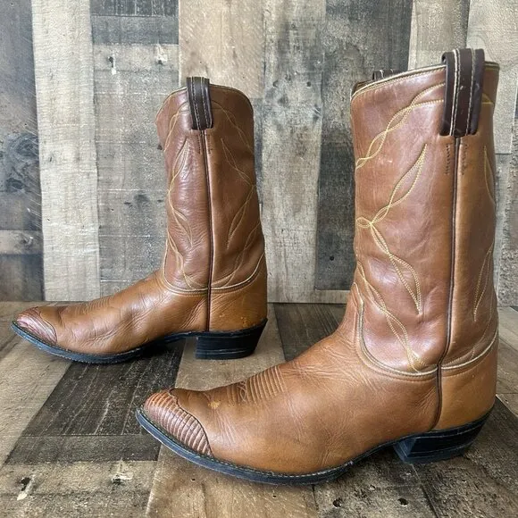 Tony Lama Vintage Gold Label Wingtip Cowboy Boots Mens 14 EEE
