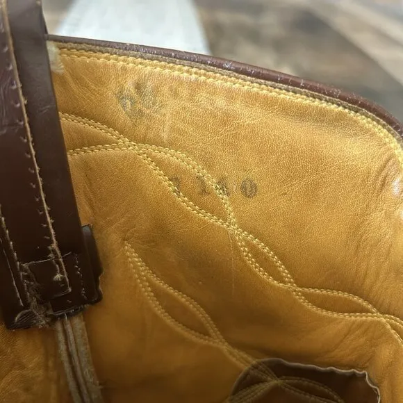Tony Lama Vintage Gold Label Wingtip Cowboy Boots Mens 14 EEE
