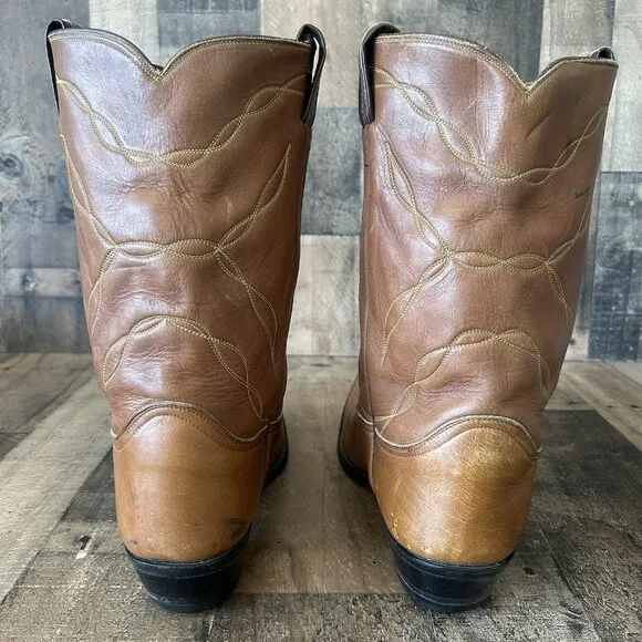 Tony Lama Vintage Gold Label Wingtip Cowboy Boots Mens 14 EEE