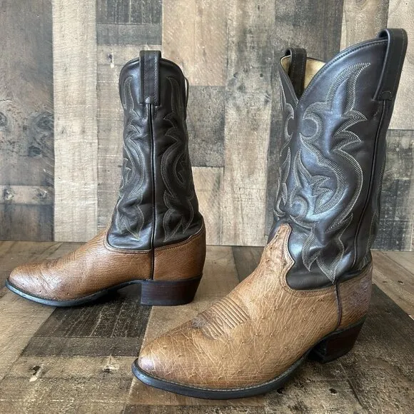 Tony Lama Vintage Smooth Ostrich Western Cowboy Boots Mens 10 EE