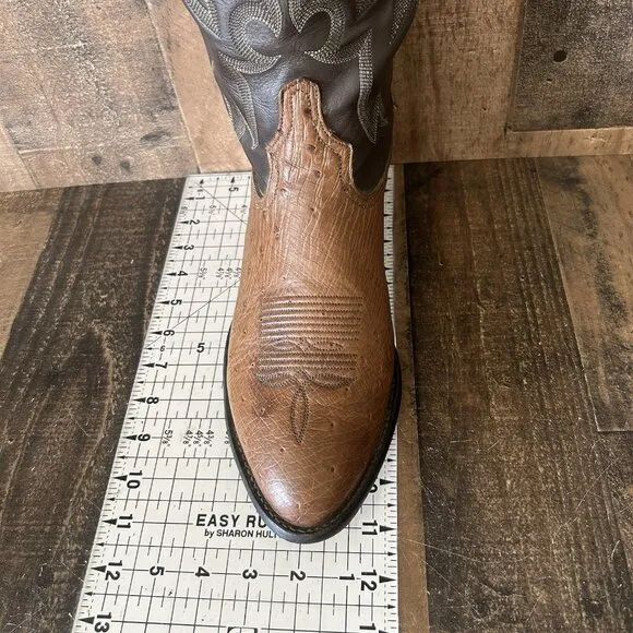 Tony Lama Vintage Smooth Ostrich Western Cowboy Boots Mens 10 EE