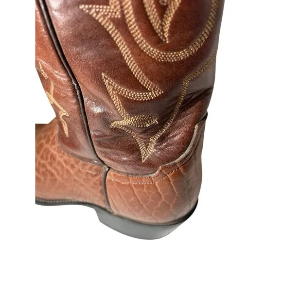 Tony Lama VM2956 Mens Vintage Two Tone Leather Cowboy Western Boots Size 8 D