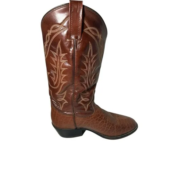 Tony Lama VM2956 Mens Vintage Two Tone Leather Cowboy Western Boots Size 8 D