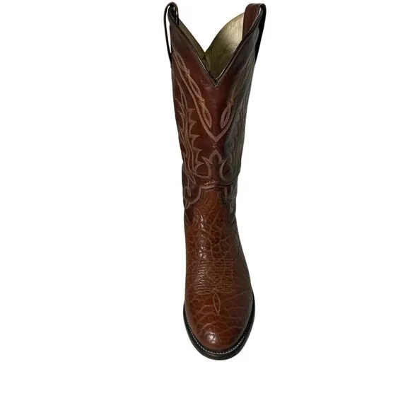 Tony Lama VM2956 Mens Vintage Two Tone Leather Cowboy Western Boots Size 8 D