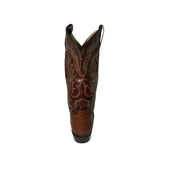 Tony Lama VM2956 Mens Vintage Two Tone Leather Cowboy Western Boots Size 8 D