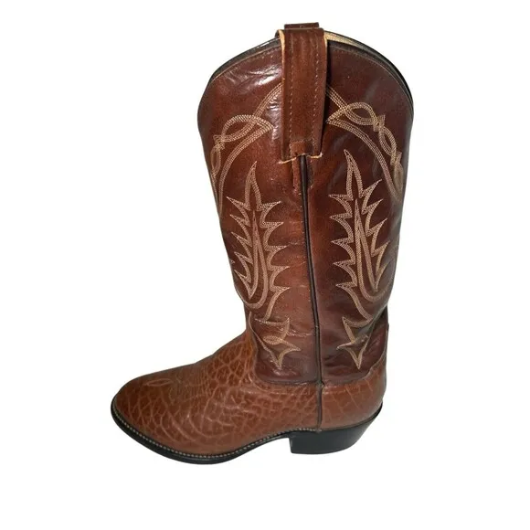 Tony Lama VM2956 Mens Vintage Two Tone Leather Cowboy Western Boots Size 8 D