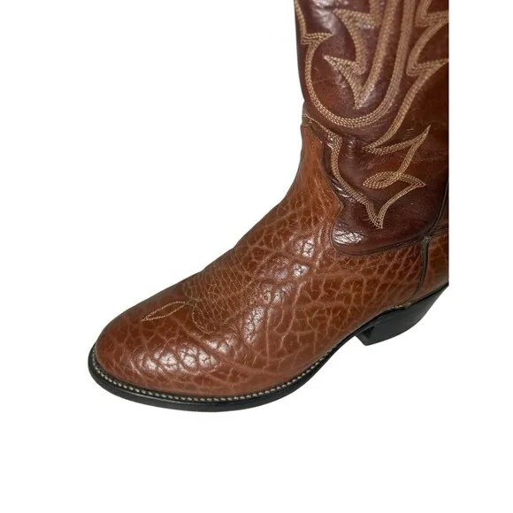 Tony Lama VM2956 Mens Vintage Two Tone Leather Cowboy Western Boots Size 8 D