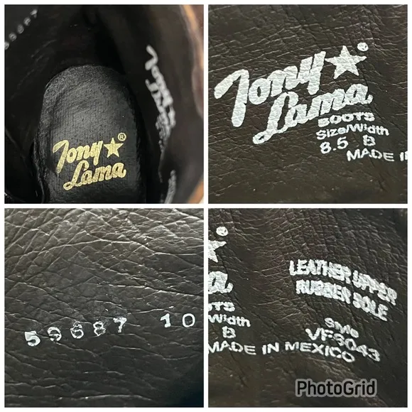 TONY LAMA WOMEN'S ANAHI BUCKSTITCH BOOTS Sz 8.5
