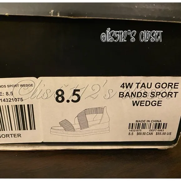 Torrid Taupe Gore Bands Sport Wedge Sandals 8.5 Wide Width 8.5 WW