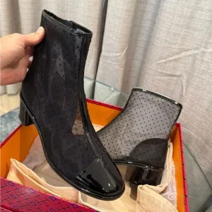 Tory burch Black Mesh Ankle Boots